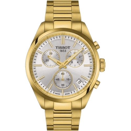 PR 100 Quartz Chronograph Yellow Gold / Silver / Bracelet