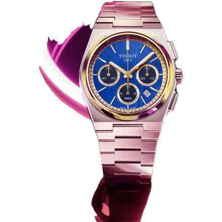 PRX Chronograph Stainless Steel - Yellow Gold / Bucherer Blue