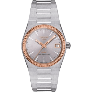 PRX 35 Powermatic 80 Stainless Steel - Rose Gold / Grey - Diamond