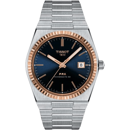 PRX Powermatic 80 Stainless Steel - Rose Gold / Blue