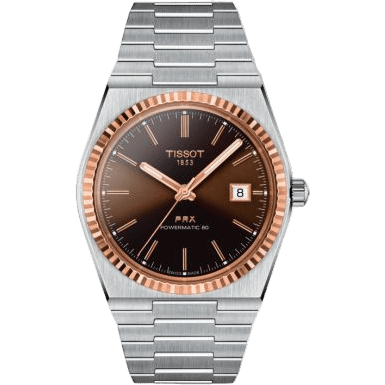 PRX Powermatic 80 Stainless Steel - Rose Gold / Brown
