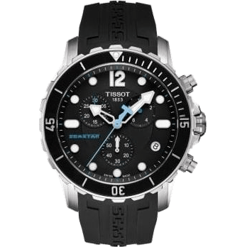 Seastar 1000 Quartz Chronograph Stainless Steel / Black / Rubber