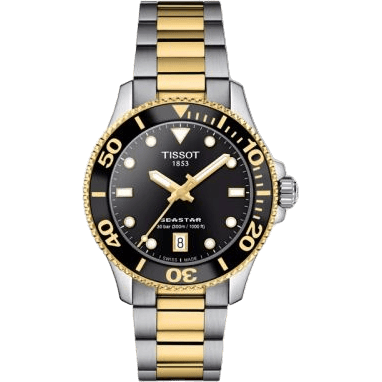 Seastar 1000 36 Quartz Stainless Steel - Yellow Gold / Black / Bracelet