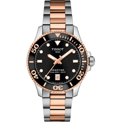 Seastar 1000 36 Quartz Stainless Steel - Rose Gold / Black / Bracelet