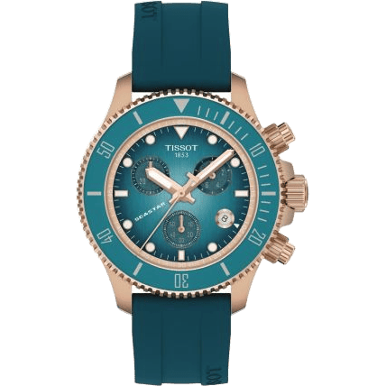 Seastar 1000 Quartz Chronograph Rose Gold / Turquoise