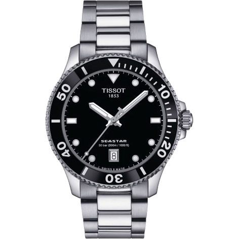Seastar 1000 Quartz 40 Stainless Steel / Black / Bracelet
