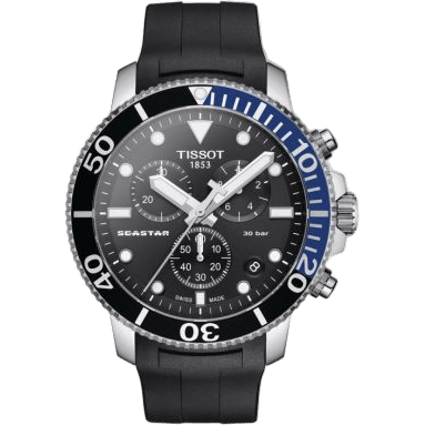 Seastar 1000 Chronograph Quartz 45.5 Stainless Steel / Black / Rubber