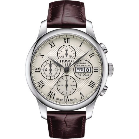Le Locle 42.3 Valjoux Chronograph Stainless Steel / Ivory / Strap