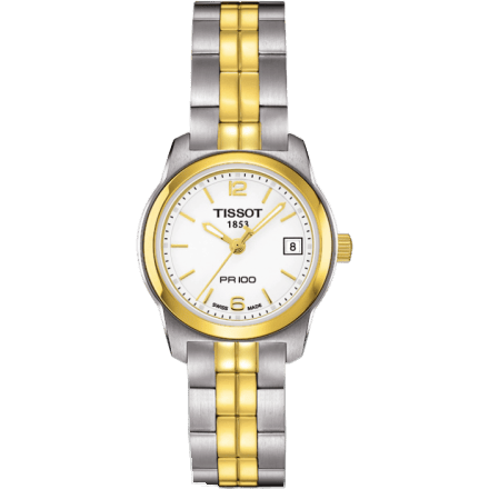 PR 100 Quartz 24.5 Stainless Steel / Yellow Gold PVD / White / Bracelet