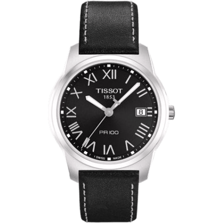 PR 100 Quartz 38 Stainless Steel / Black / Strap