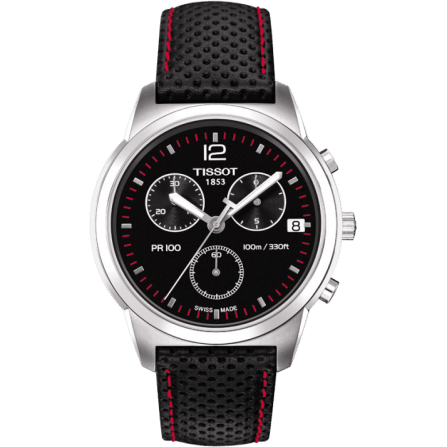 PR 100 Chronograph Quartz 38 Stainless Steel / Black / Strap