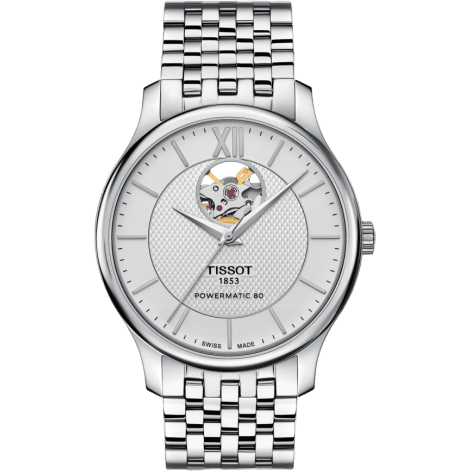 Tradition Powermatic 80 Open Heart 40 Stainless Steel / Silver / Bracelet