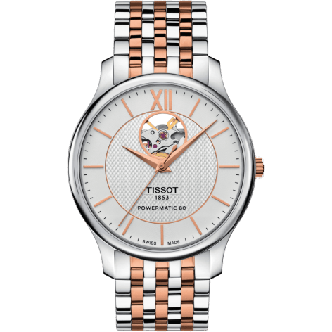 Tradition Powermatic 80 Open Heart 40 Stainless Steel - Rose Gold / Silver / Bracelet
