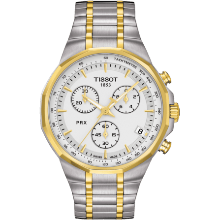 PRX Chronograph Quartz Stainless Steel / Yellow Gold PVD / Silver