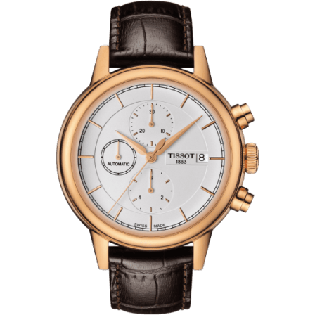 Carson Automatic Chronograph 42.3 Rose Gold PVD / Silver / Strap