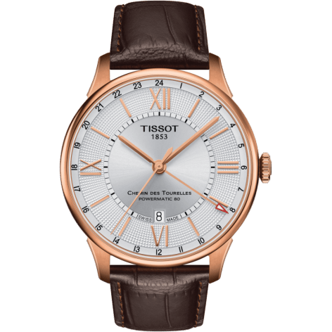 Chemin Des Tourelles Powermatic 80 GMT 42 Rose Gold PVD / Silver / Strap