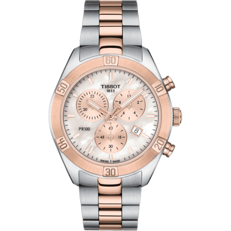 PR 100 Sport Chic Chronograph 38 Stainless Steel / Rose Gold PVD / MOP / Bracelet