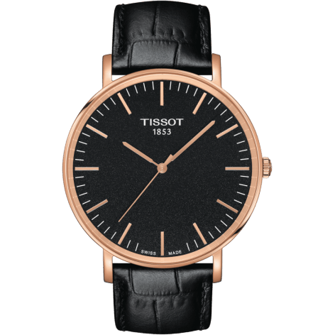 Everytime Large Rose Gold PVD / Black / Strap