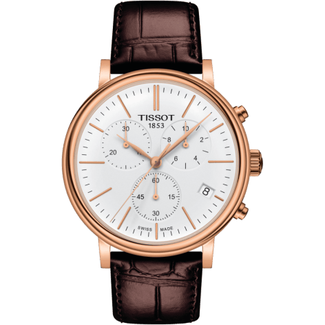 Carson Premium Chronograph Quartz 41 Rose Gold PVD / Silver / Strap