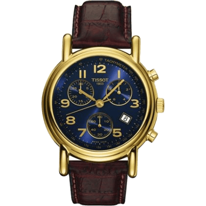 Carson Chronograph Quartz 39.7 Yellow Gold / Blue / Strap