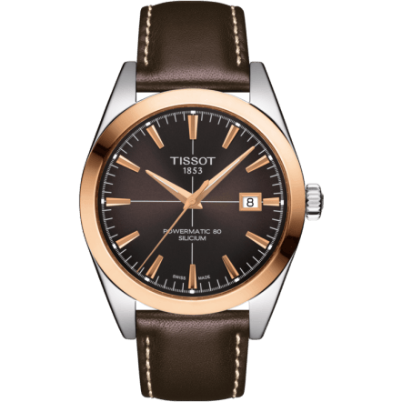 Gentleman Powermatic Stainless Steel - Red Gold / Brown / Strap