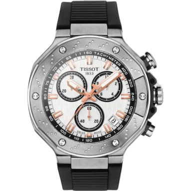 T-Race Chronograph Stainless Steel / Silver / Rubber