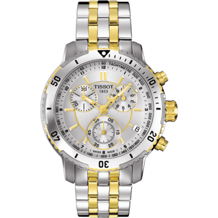 PRS 200 Quartz Chronograph Two Tone Silver