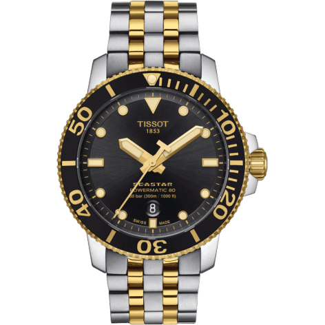 Seastar 1000 Powermatic 80 43 Stainless Steel - Yellow Gold / Black / Bracelet