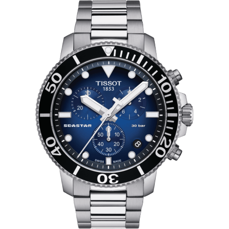 Seastar 1000 Chronograph Quartz 45.5 Stainless Steel / Gradient Blue / Bracelet
