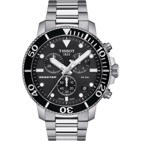 Seastar 1000 Chronograph Quartz 45.5 Stainless Steel / Black / Bracelet