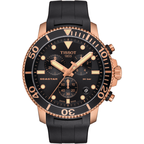 Seastar 1000 Chronograph Quartz 45.5 Rose Gold / Black / Rubber