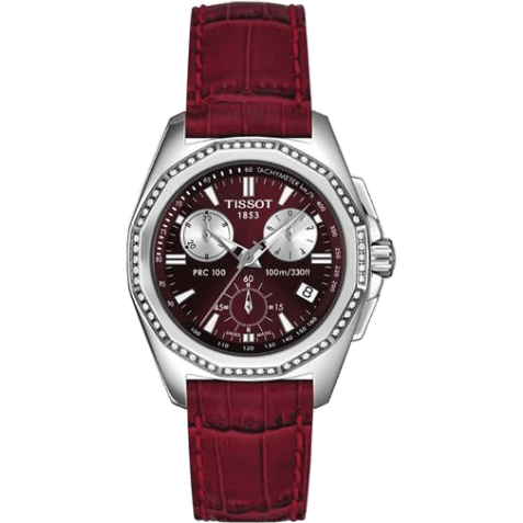 PRC 100 Chronograph Quartz 34.8 Stainless Steel / Red / Strap