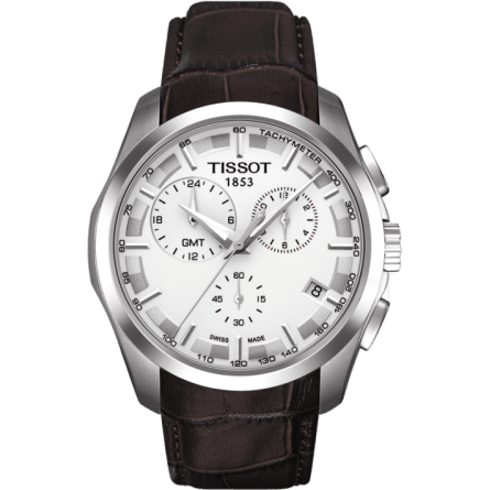 Couturier Quartz Chronograph GMT Silver / Strap