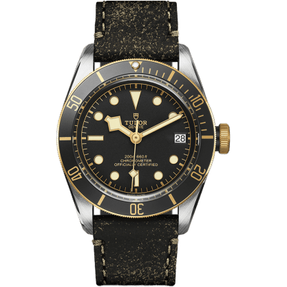 Heritage Black Bay Black S&G / Stainless Steel / Yellow Gold / Black / Strap