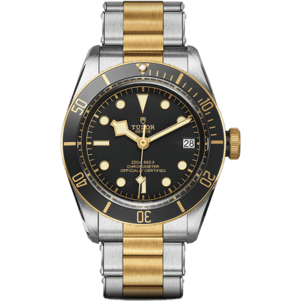 Heritage Black Bay Black S&G / Stainless Steel / Yellow Gold / Black / Bracelet