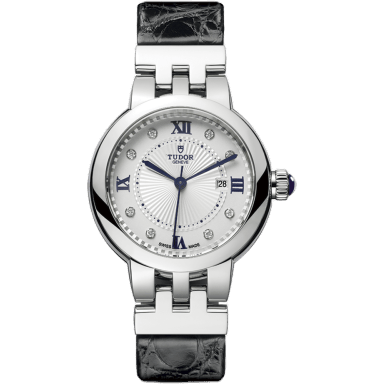 Clair de Rose 30 Stainless Steel / Silver-Diamond / Alligator