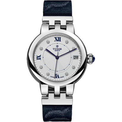 Clair de Rose 34 Stainless Steel / Silver-Diamond / Fabric