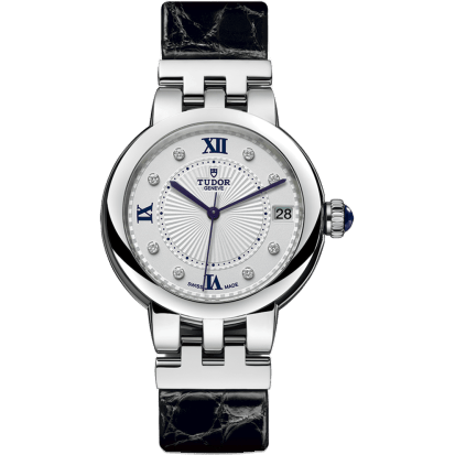 Clair de Rose 34 Stainless Steel / Silver-Diamond / Alligator