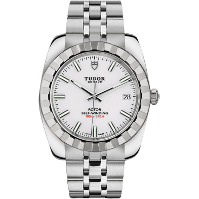 Classic 38 Stainless Steel / Fluted / White / Bracelet