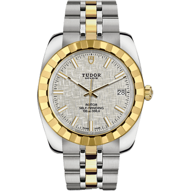 Classic 38 Stainless Steel / Yellow Gold / Fluted / Silver / Bracelet
