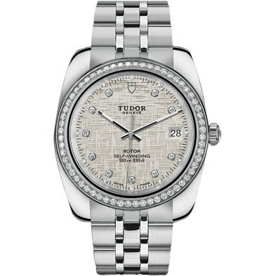 Classic 38 Stainless Steel / Diamond / Silver-Diamond / Bracelet