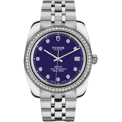 Classic 38 Stainless Steel / Diamond / Blue-Diamond / Bracelet