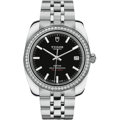 Classic 38 Stainless Steel / Diamond / Black / Bracelet