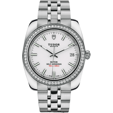 Classic 38 Stainless Steel / Diamond / White / Bracelet