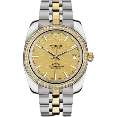 Classic 38 Stainless Steel / Yellow Gold / Diamond / Champagne / Bracelet