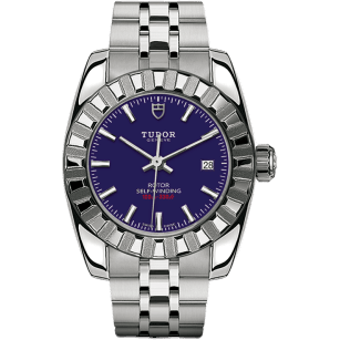 Classic 28 Stainless Steel / Fluted / Blue / Bracelet