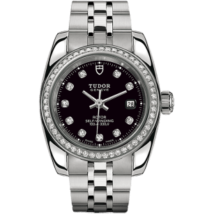 Classic 28 Stainless Steel / Diamond / Black-Diamond / Bracelet