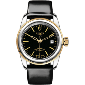 Glamour Date 26 Stainless Steel / Yellow Gold / Black / Strap