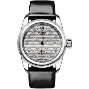 Glamour Date 26 Stainless Steel / Jacquard Silver-Diamond / Strap