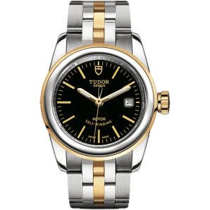 Glamour Date 26 Stainless Steel / Yellow Gold / Black / Bracelet
